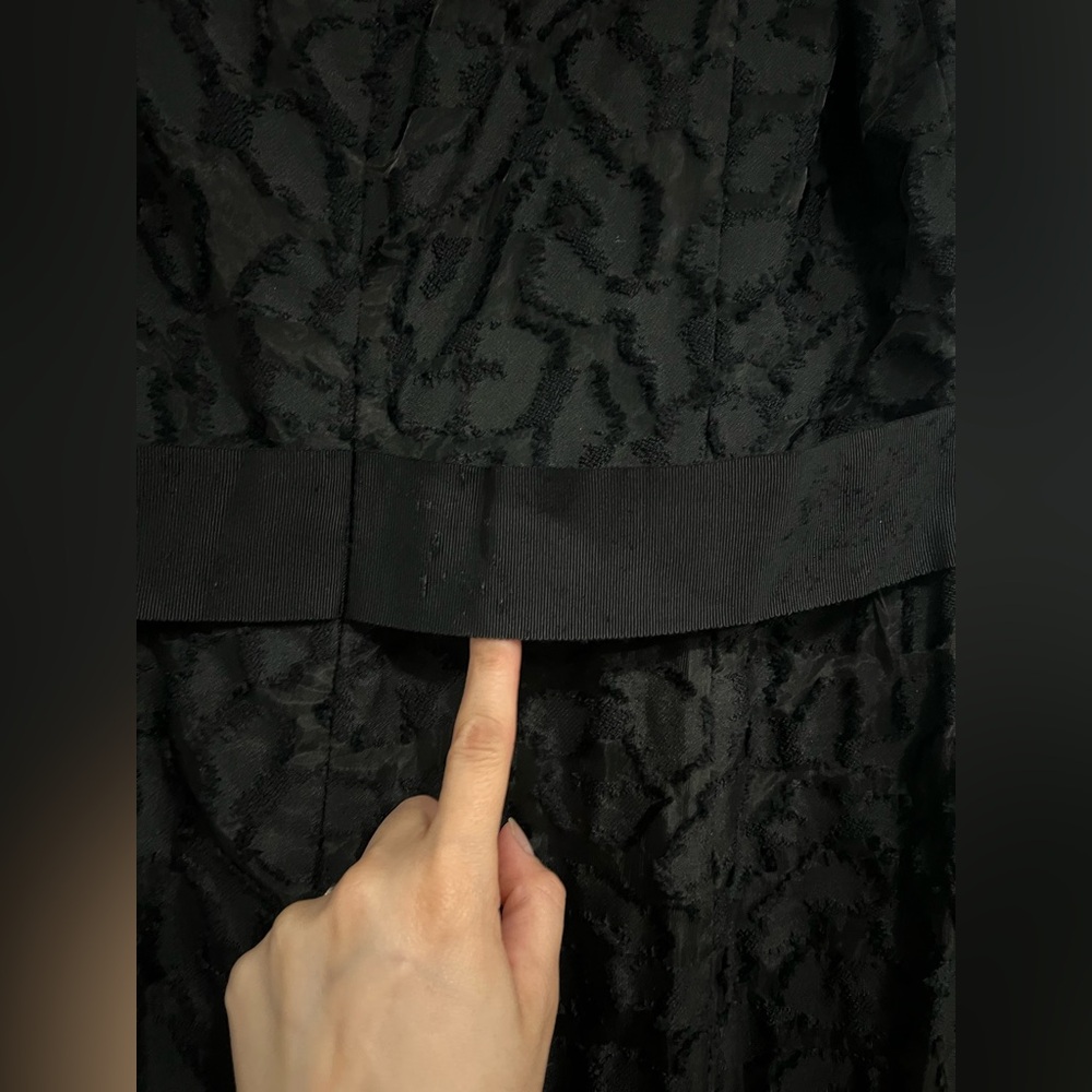 St. John Black Lace Pattern Sleeveless Gown Long Maxi Dress Sz 10 Formal Evening - Picture 12 of 17